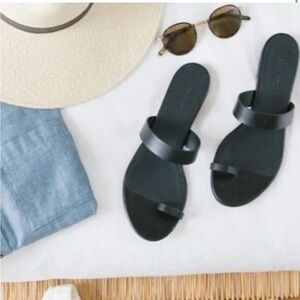 Jenni Kayne Leather Lake Sandal Black Size 38